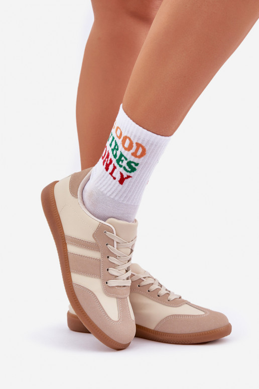 Sellel ondal Sneakers tüüpi jalanõud Pealiste omad eko-nahast beeži värvi Nonalorin