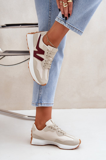 spordijalatsid Sneakers tüüpi jalanõud Pealiste omad beeži värvi-bordoo-värvi Britma