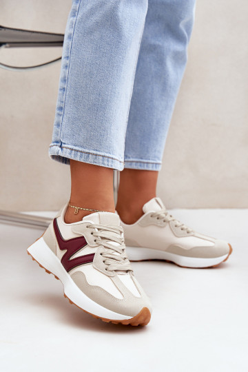 spordijalatsid Sneakers tüüpi jalanõud Pealiste omad beeži värvi-bordoo-värvi Britma 2