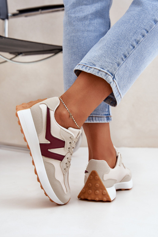 spordijalatsid Sneakers tüüpi jalanõud Pealiste omad beeži värvi-bordoo-värvi Britma