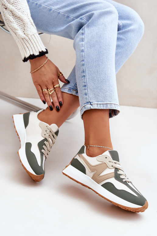 spordijalatsid Sneakers tüüpi jalanõud Pealiste omad beeži värvi-Rohelist värvi Britma