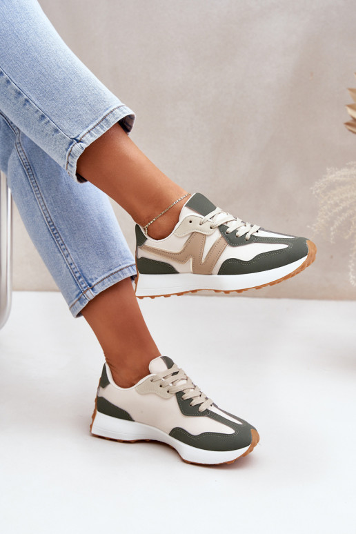 spordijalatsid Sneakers tüüpi jalanõud Pealiste omad beeži värvi-Rohelist värvi Britma