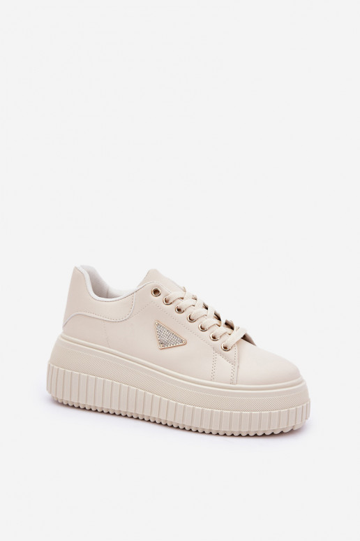 Stiilne Sneakers tüüpi jalanõud platvormiga Elevandiluu värvi Vallexia Stiilne Sneakers tüüpi jalanõud platvormiga Elevandiluu värvi Vallexia