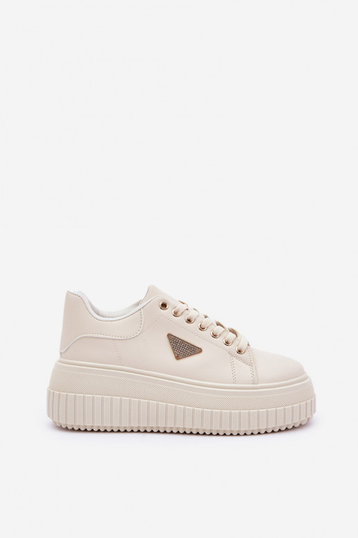 Stiilne Sneakers tüüpi jalanõud platvormiga Elevandiluu värvi Vallexia Stiilne Sneakers tüüpi jalanõud platvormiga Elevandiluu värvi Vallexia