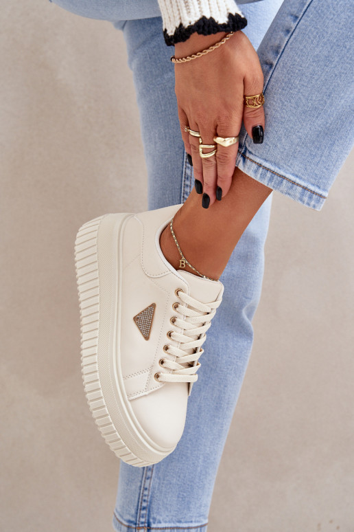 Stiilne Sneakers tüüpi jalanõud platvormiga Elevandiluu värvi Vallexia Stiilne Sneakers tüüpi jalanõud platvormiga Elevandiluu värvi Vallexia
