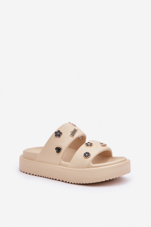 Kerged rannaplätud naiste plätud Z Przypinkami beeži värvi Ravanala