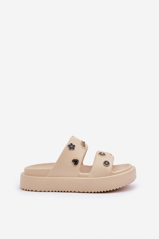 Kerged rannaplätud naiste plätud Z Przypinkami beeži värvi Ravanala