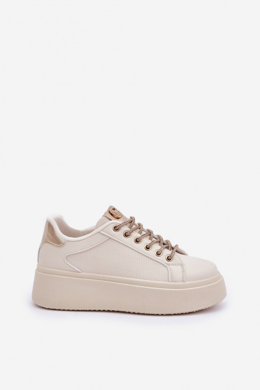 Sneakers tüüpi jalanõud platvormiga Koos Ornatei Sznurósissekami beeži värvi Fonetha Sneakers tüüpi jalanõud platvormiga Koos Ornatei Sznurósissekami beeži värvi Fonetha