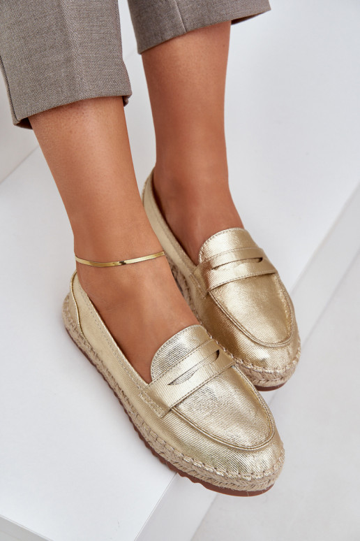 Espadrillid Jutosisseaga Plecionką Lameda talla peal Kuldset värvi Shilova