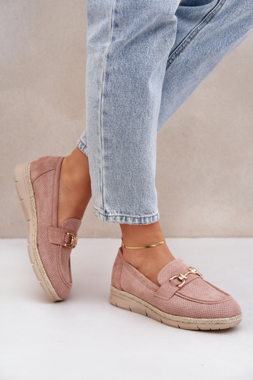 Ažuurne Mokassiinid Ze Kuldset värvim Detalem I Jutosisseą Plecionką Tumeroosad värvi Lainer Ažuurne Mokassiinid Ze Kuldset värvim Detalem I Jutosisseą Plecionką Tumeroosad värvi Lainer