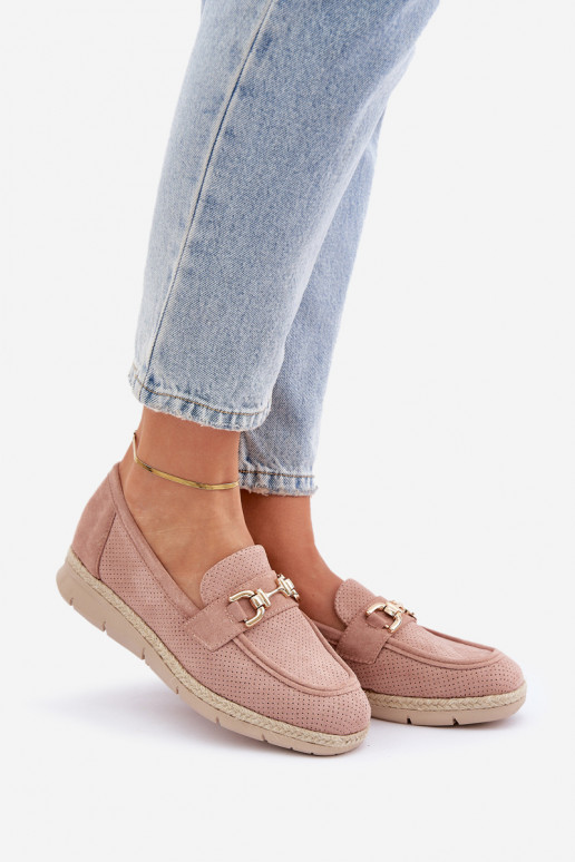 Ažuurne Mokassiinid Ze Kuldset värvim Detalem I Jutosisseą Plecionką Tumeroosad värvi Lainer Ažuurne Mokassiinid Ze Kuldset värvim Detalem I Jutosisseą Plecionką Tumeroosad värvi Lainer