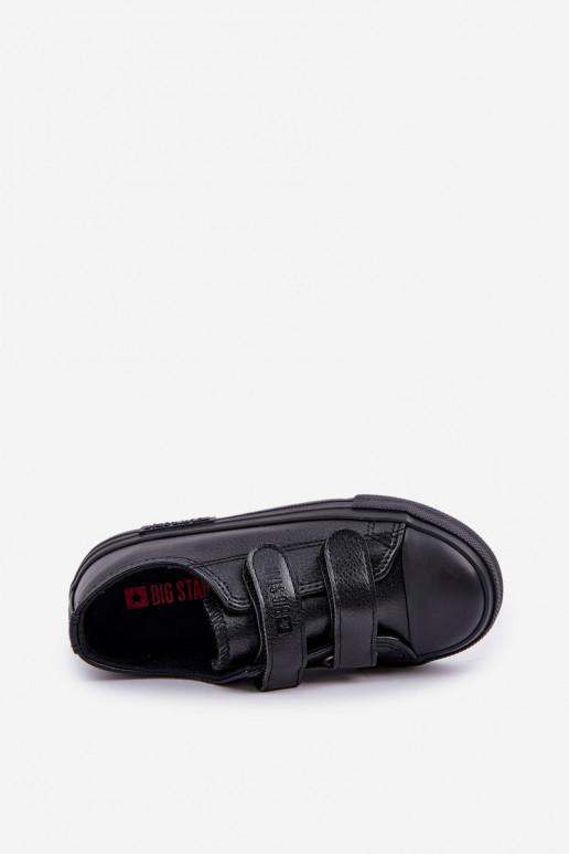 Laste nahast vabaajajalatsid kleepuvate kinnitustega BIG STAR KK374054 mustad