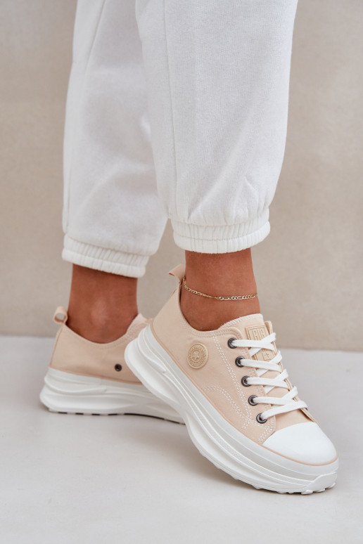 Pealistesaapad Sellel onssiivsel tallal Big Star NN274127 beeži värvi Pealistesaapad Sellel onssiivsel tallal Big Star NN274127 beeži värvi