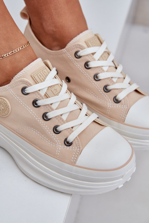 Pealistesaapad Sellel onssiivsel tallal Big Star NN274127 beeži värvi Pealistesaapad Sellel onssiivsel tallal Big Star NN274127 beeži värvi