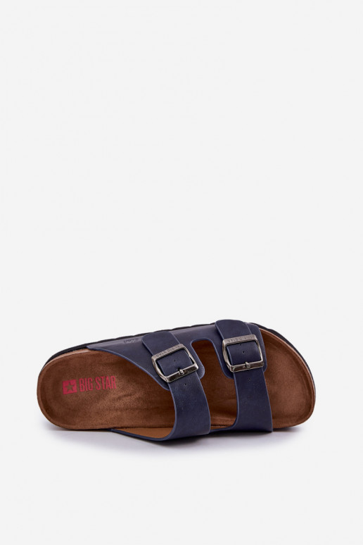 Kerged meestesussid neetide ja pandlaga Eco nahk Big Star NN174530 tumesinist värvi