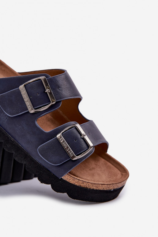 Kerged meestesussid neetide ja pandlaga Eco nahk Big Star NN174530 tumesinist värvi