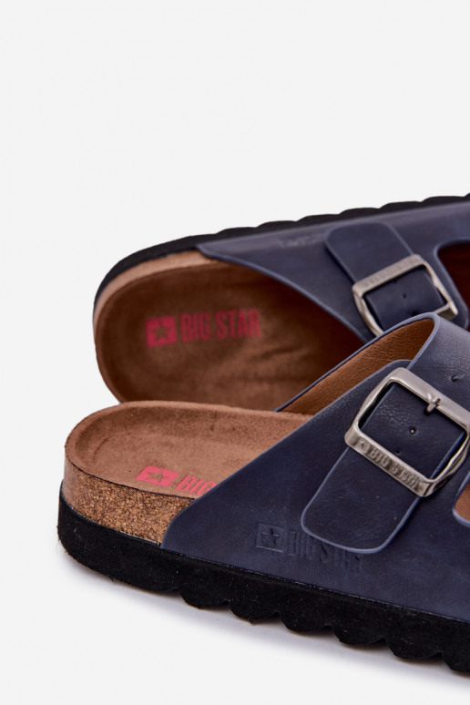 Kerged meestesussid neetide ja pandlaga Eco nahk Big Star NN174530 tumesinist värvi