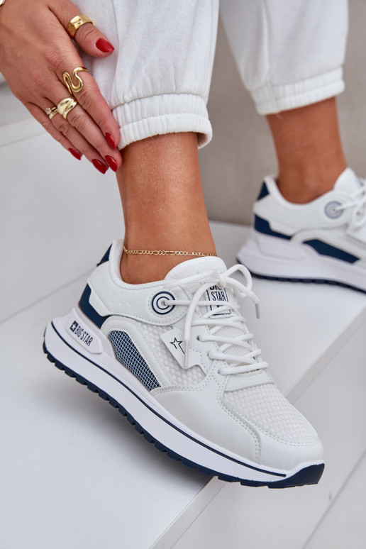 spordijalatsid Sneakers tüüpi jalanõud Pealiste omad Big Star NN274A103 HI-POLY SYSTEM Valget-tumesinist värvi