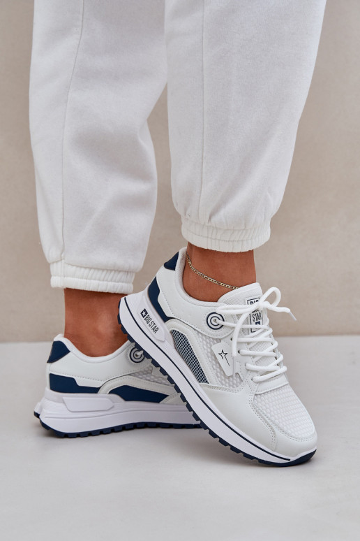 spordijalatsid Sneakers tüüpi jalanõud Pealiste omad Big Star NN274A103 HI-POLY SYSTEM Valget-tumesinist värvi