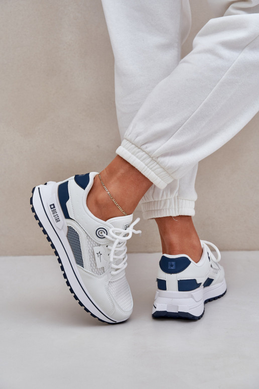 spordijalatsid Sneakers tüüpi jalanõud Pealiste omad Big Star NN274A103 HI-POLY SYSTEM Valget-tumesinist värvi