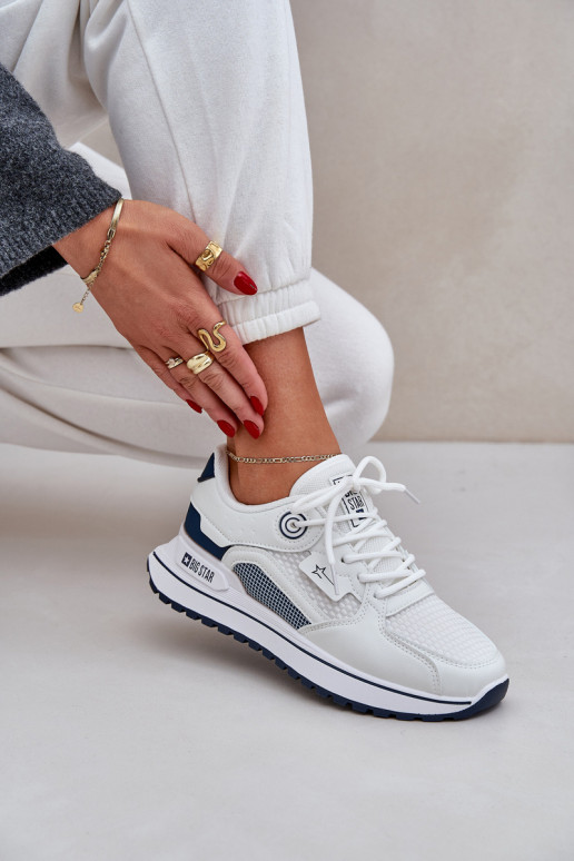 spordijalatsid Sneakers tüüpi jalanõud Pealiste omad Big Star NN274A103 HI-POLY SYSTEM Valget-tumesinist värvi