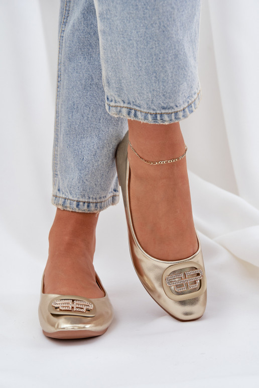 Baleriinad Lameda talla peal kaunistustega Kuldset värvi Ainoria