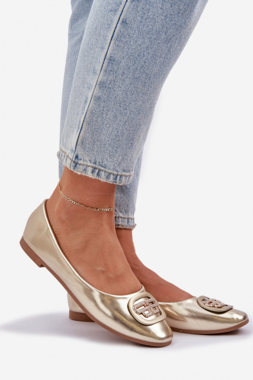 Baleriinad Lameda talla peal kaunistustega Kuldset värvi Ainoria