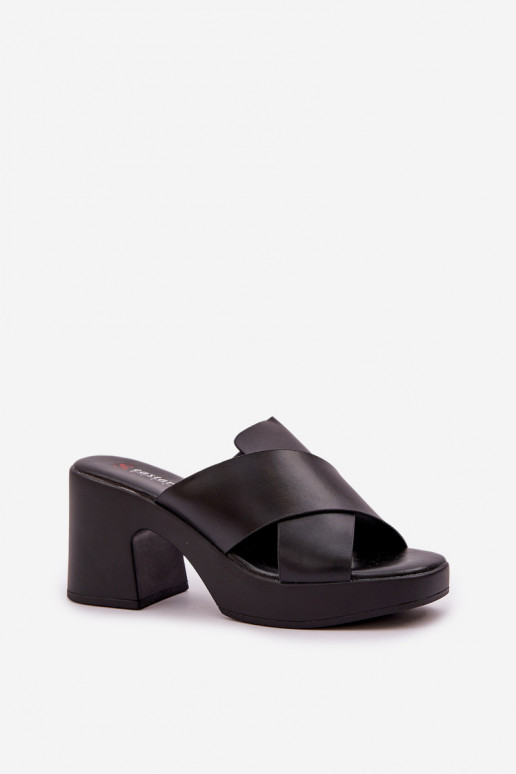 Kerged lehvidega kõrge jämeda kontsaga eko-nahast msuud Kacaria