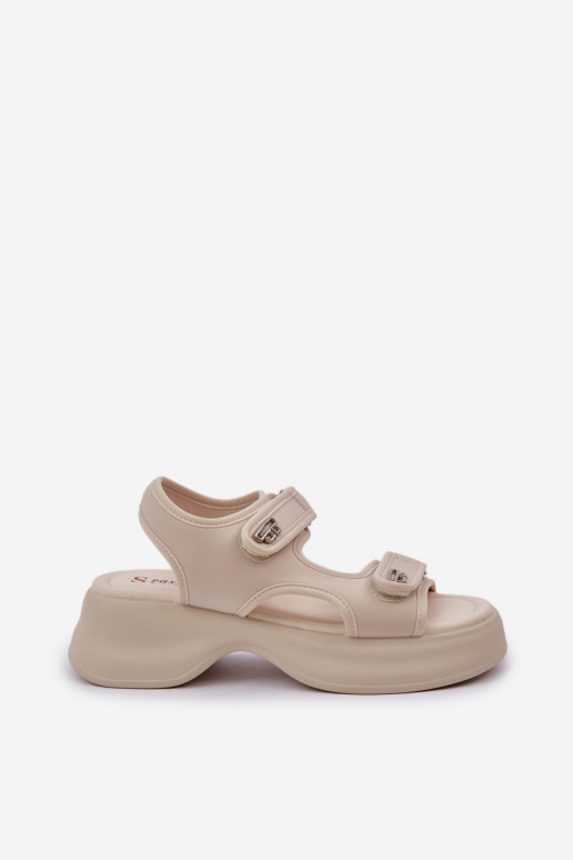 Riidest Kerged sandaalid platvormiga Elevandiluu värvi Deniffia Riidest Kerged sandaalid platvormiga Elevandiluu värvi Deniffia