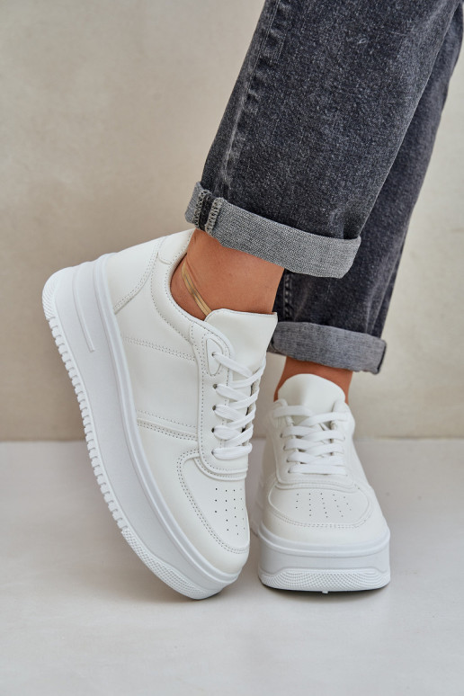 Kingad Sneakers eko-nahast platvormiga valget värvi Dorreia