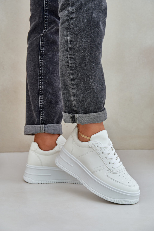 Kingad Sneakers eko-nahast platvormiga valget värvi Dorreia