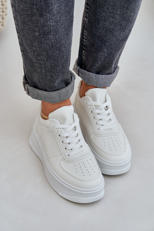 Kingad Sneakers eko-nahast platvormiga valget värvi Dorreia