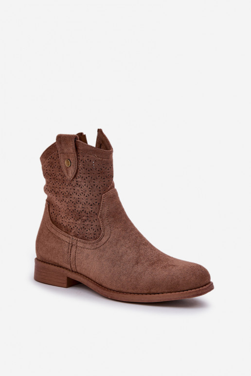 Saapad laiade nööridega S.Barski HY51-063 pruunid värvi