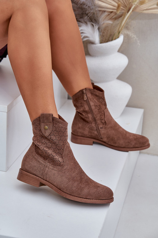 Saapad laiade nööridega S.Barski HY51-063 pruunid värvi