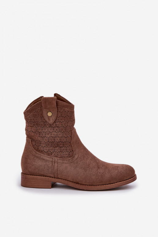 Saapad laiade nööridega S.Barski HY51-063 pruunid värvi