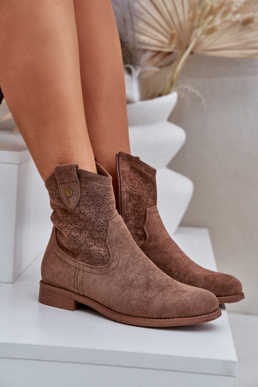 Saapad laiade nööridega S.Barski HY51-063 pruunid värvi