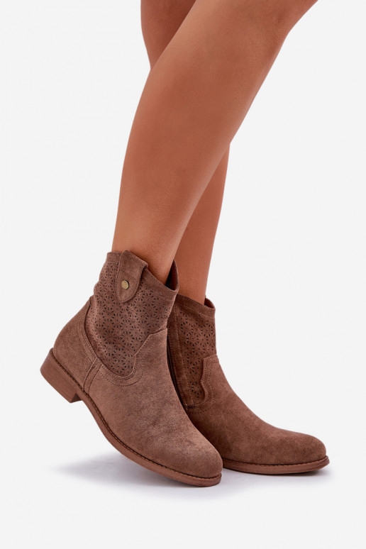 Saapad laiade nööridega S.Barski HY51-063 pruunid värvi