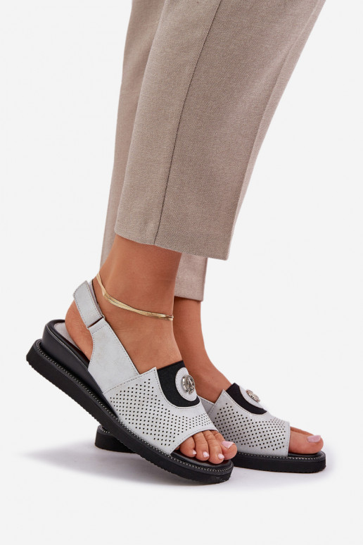 Pealistesandaalid platvormiga Hõbedat värvi Isnnoria