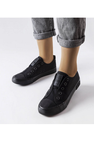 Black Big Star Slip-On...