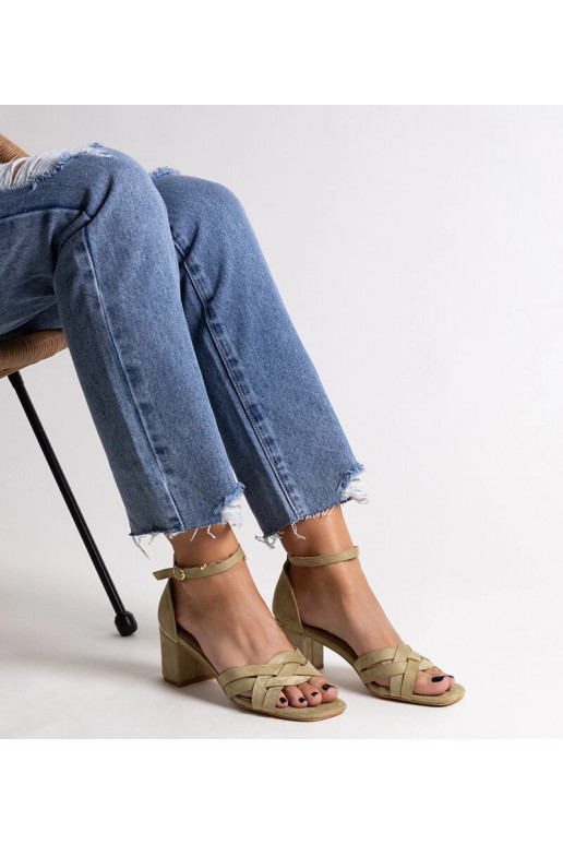 Rohelised Wajda kõrge kontsaga sandaalid