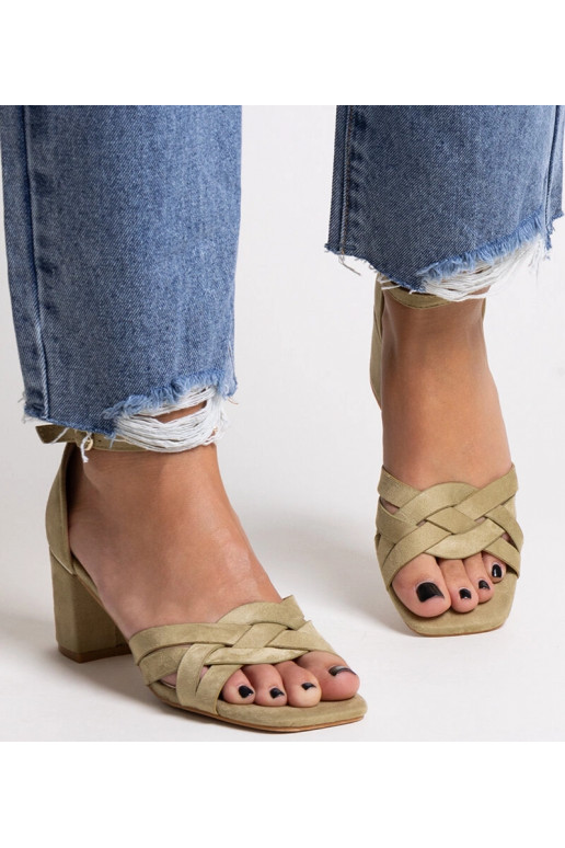 Rohelised Wajda kõrge kontsaga sandaalid