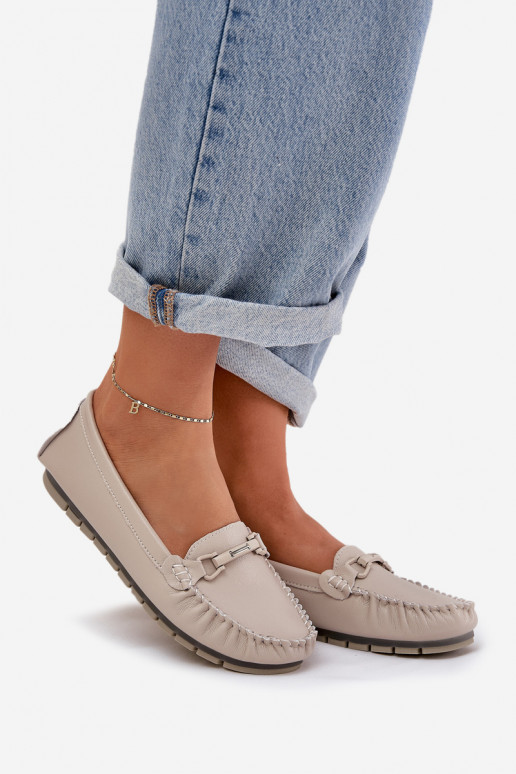 sileda tallaga Pealhk Mokassiinid kaunistustega S.Barski LR51-547 beeži värvi