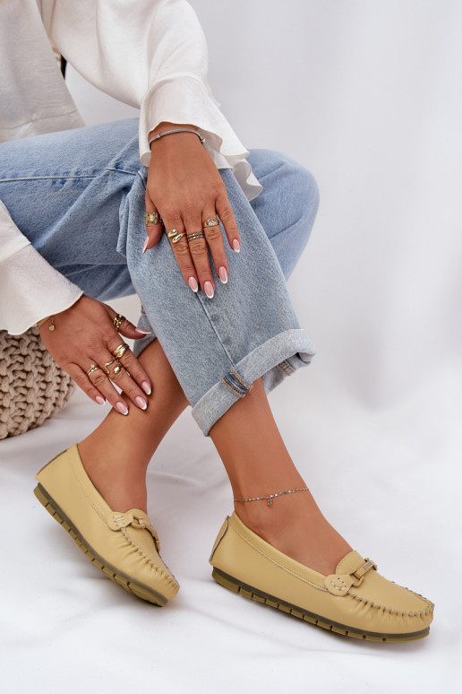 sileda tallaga Pealhk Mokassiinid kaunistustega S.Barski LR51-547 Kollased