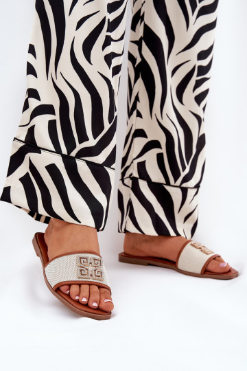 Elegantsed naiste plätud kaunistustega laiade nööridega pruunid värvi Lovehia