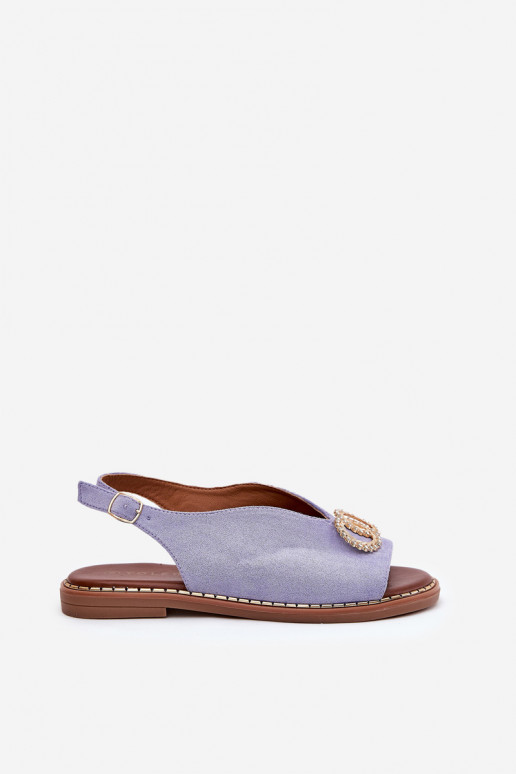 Pealistesandaalid kaunistustega laiade nööridega Eco Suedeosissee Sinist värvi Ralisses Pealistesandaalid kaunistustega laiade nööridega Eco Suedeosissee Sinist värvi Ralisses