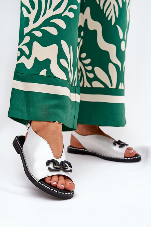 sandaalid laiade nööridega kaunistustega Eco nahk Hõbedat värvi Tillireta sandaalid laiade nööridega kaunistustega Eco nahk Hõbedat värvi Tillireta