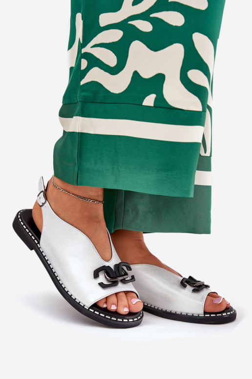 sandaalid laiade nööridega kaunistustega Eco nahk Hõbedat värvi Tillireta sandaalid laiade nööridega kaunistustega Eco nahk Hõbedat värvi Tillireta