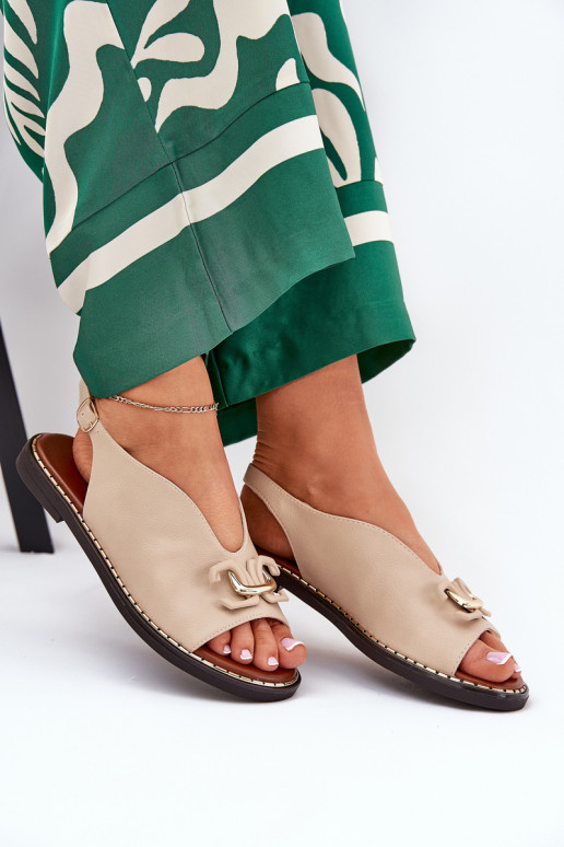 sandaalid laiade nööridega kaunistustega Eco nahk beeži värvi Tillireta sandaalid laiade nööridega kaunistustega Eco nahk beeži värvi Tillireta