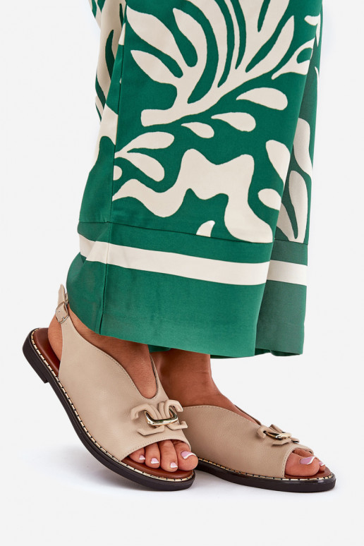 sandaalid laiade nööridega kaunistustega Eco nahk beeži värvi Tillireta sandaalid laiade nööridega kaunistustega Eco nahk beeži värvi Tillireta