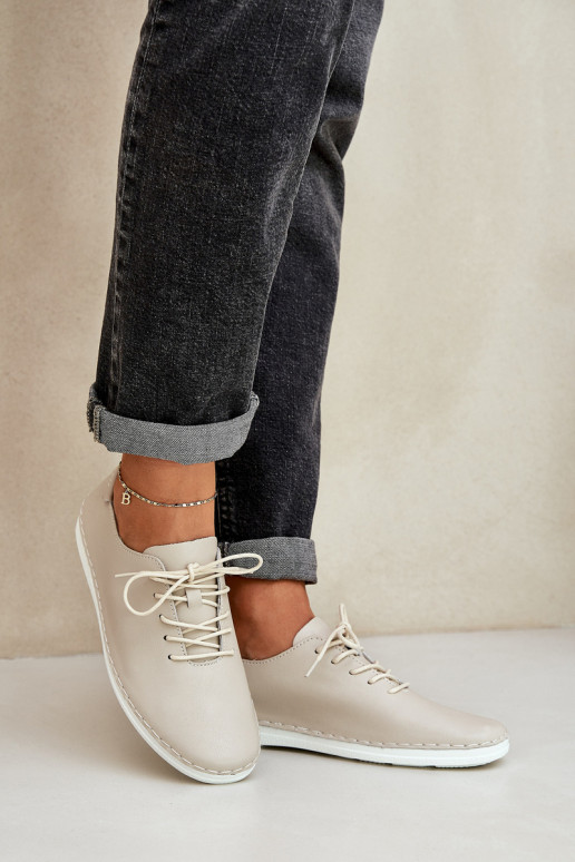 Paeltega jalanõud Z Pealturalnej Skóry D&A LR51-645 beeži värvi